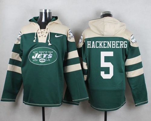 Nike Jets #5 Christian Hackenberg Green Player Pullover NFL Hoodie - Click Image to Close